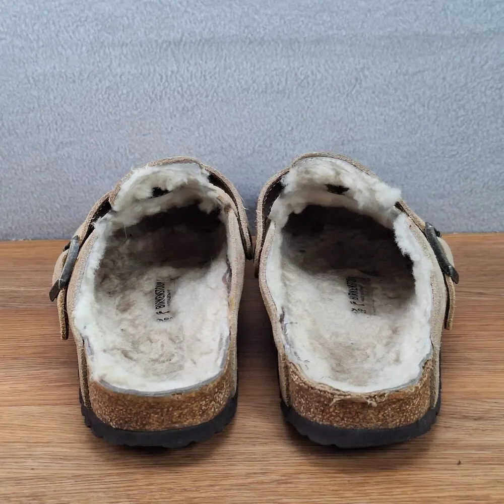 Birkenstock Boston Women's 8 EU 39 Narrow Shearling Clogs Taupe Suede